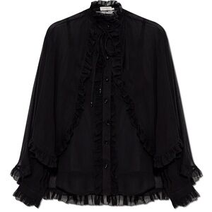NWT Zimmermann Illuminate Cape Shirt in Black 1 AU / 6 US